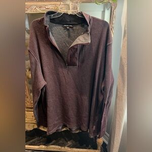 Michael Kors Mens 3X Maroon 1/4 zip Pullover Sweater